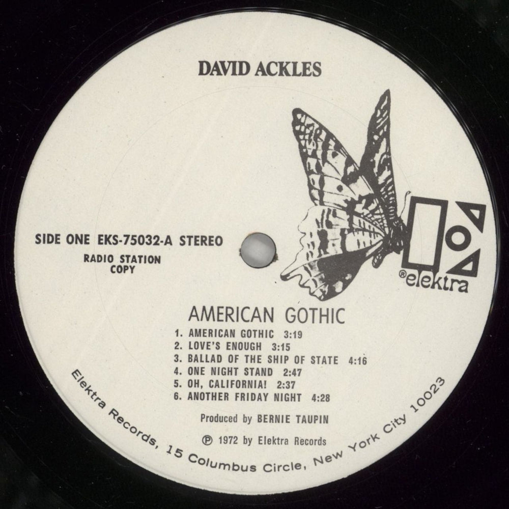 David Ackles American Gothic US Promo vinyl LP album (LP record) AKLLPAM554803