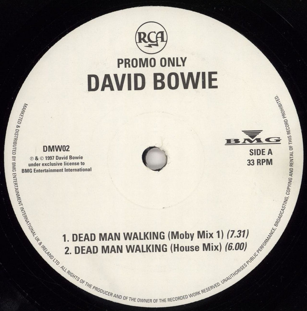 David Bowie Dead Man Walking UK Promo 12" vinyl single (12 inch record / Maxi-single) DMW02