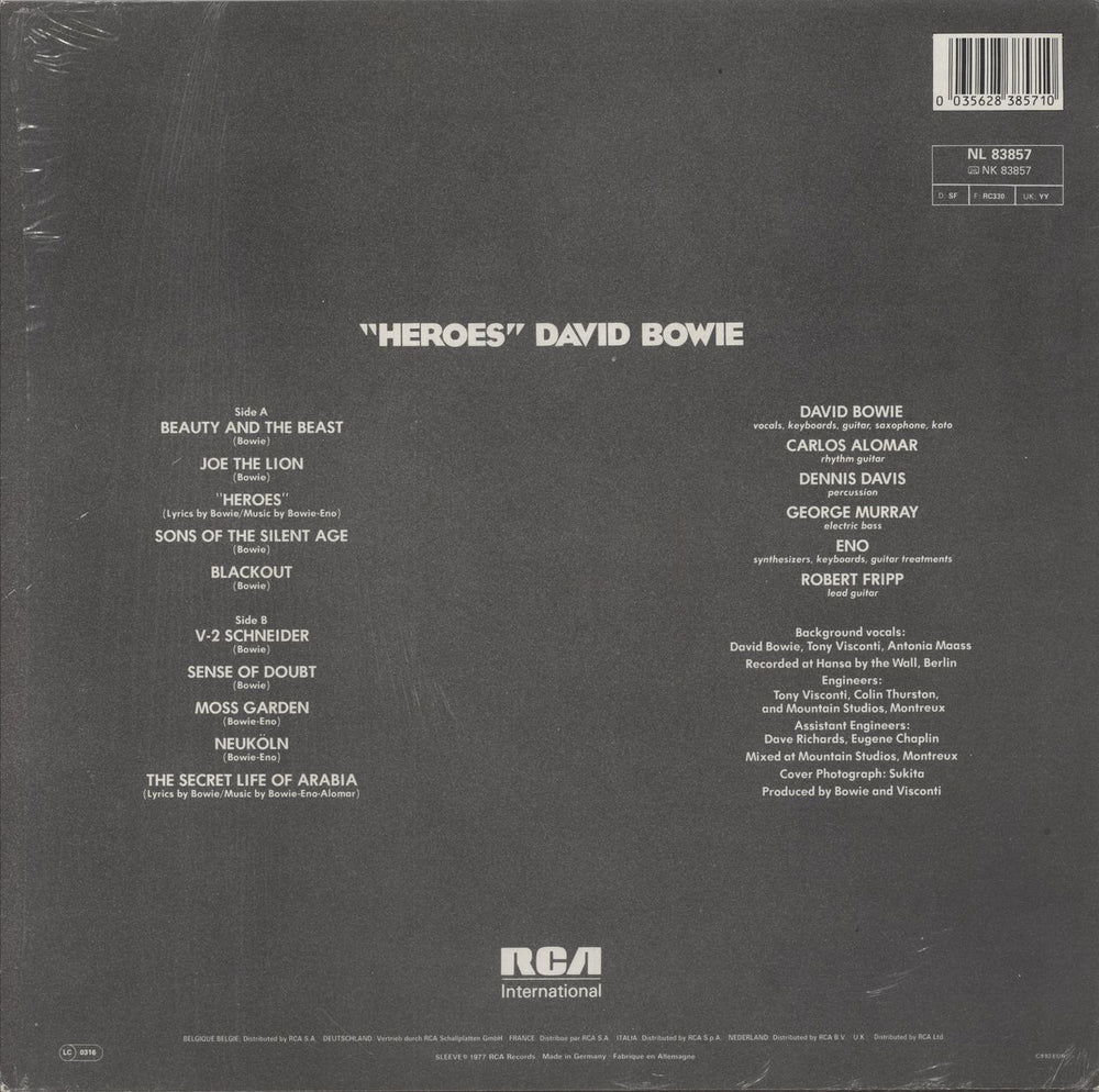 David Bowie Heroes German vinyl LP album (LP record) 035628385710