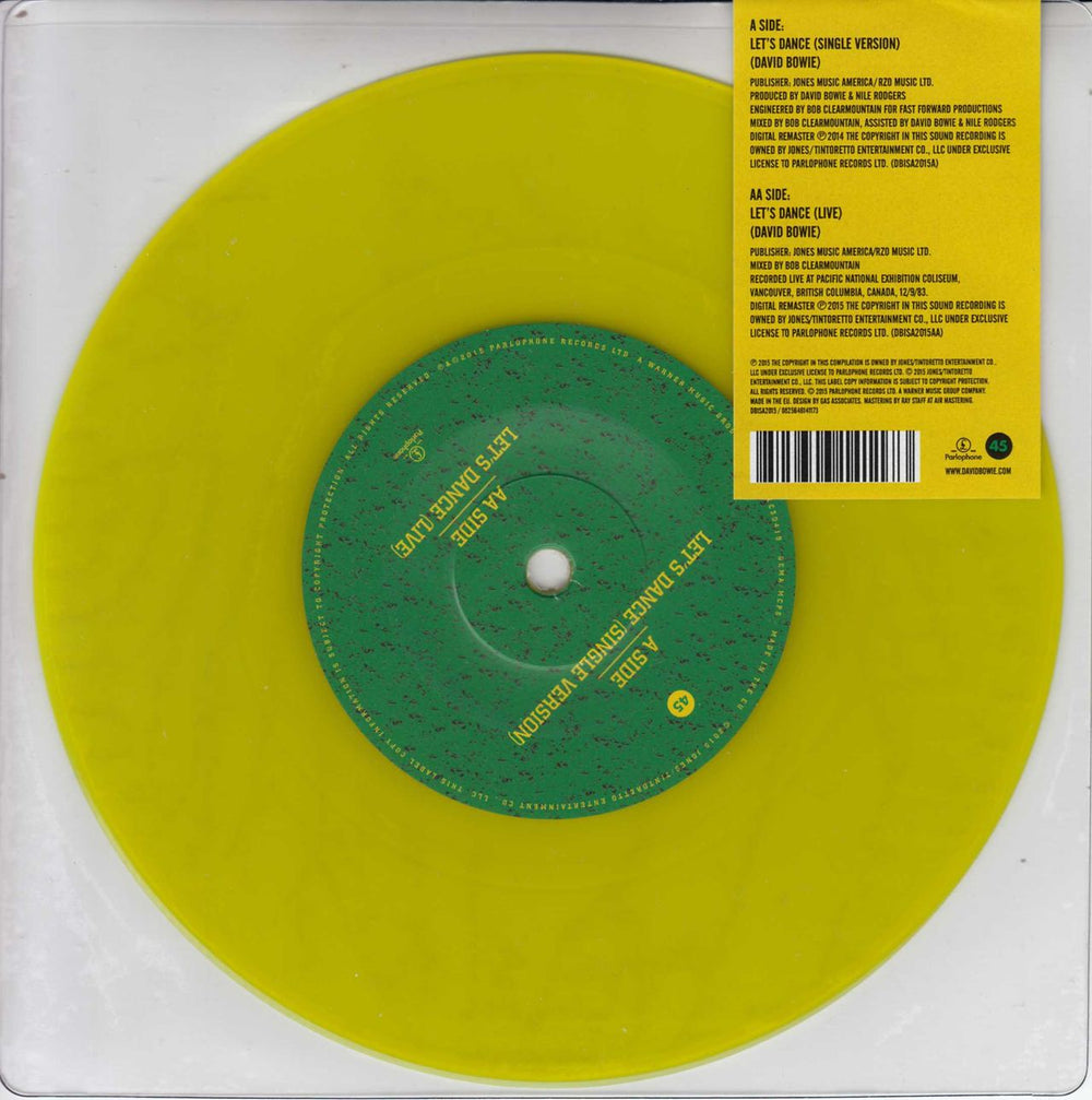 David Bowie Let's Dance - Yellow Vinyl - Sealed UK 7" vinyl single (7 inch record / 45) BOW07LE689414