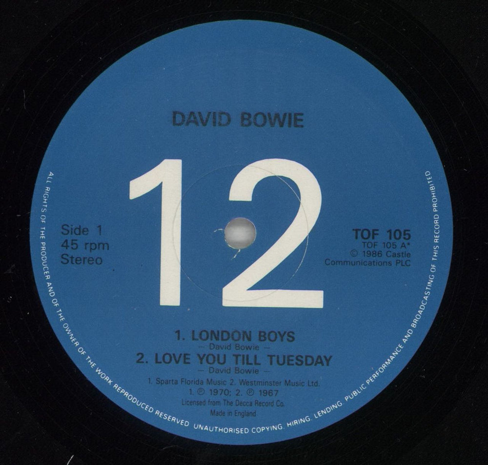 David Bowie London Boys UK 12" vinyl single (12 inch record / Maxi-single) BOW12LO159606