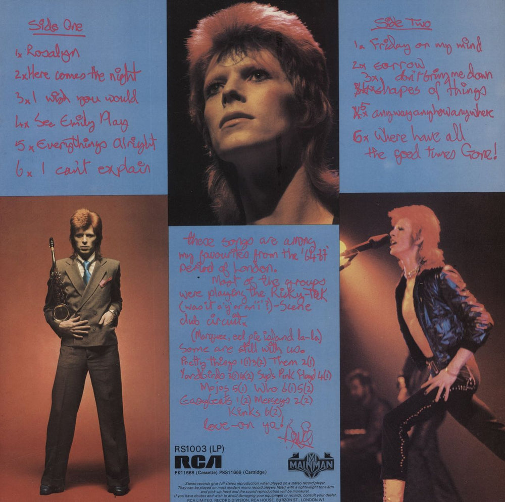 David Bowie Pin Ups - Matte p/s UK vinyl LP album (LP record)