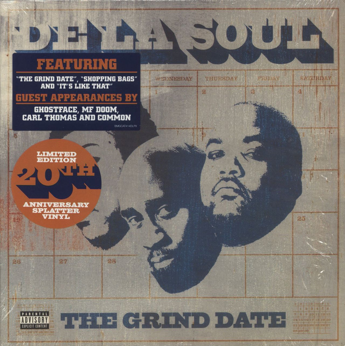 [未使用] De La Soul ‎– The Grind Date US盤 De La Soul The Grind Date - Silver with Blue & Yellow Splatter