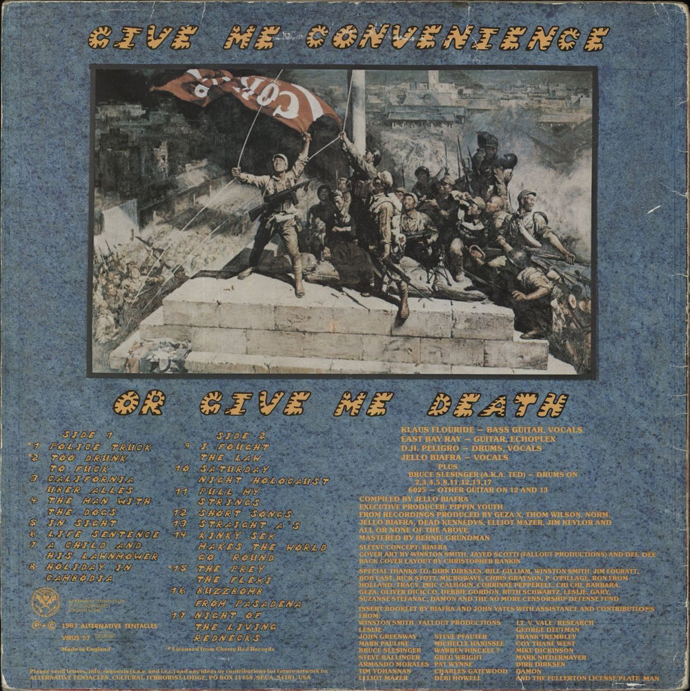 Dead Kennedys Give Me Convenience Or Give Me Death - VG UK vinyl LP album (LP record)
