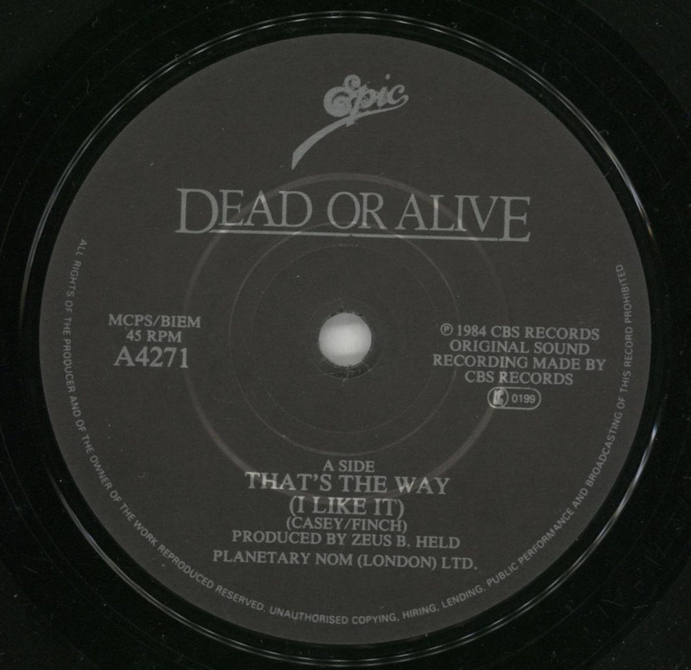 Dead Or Alive That's The Way (I Like It) UK 7" vinyl single (7 inch record / 45) DOA07TH92909