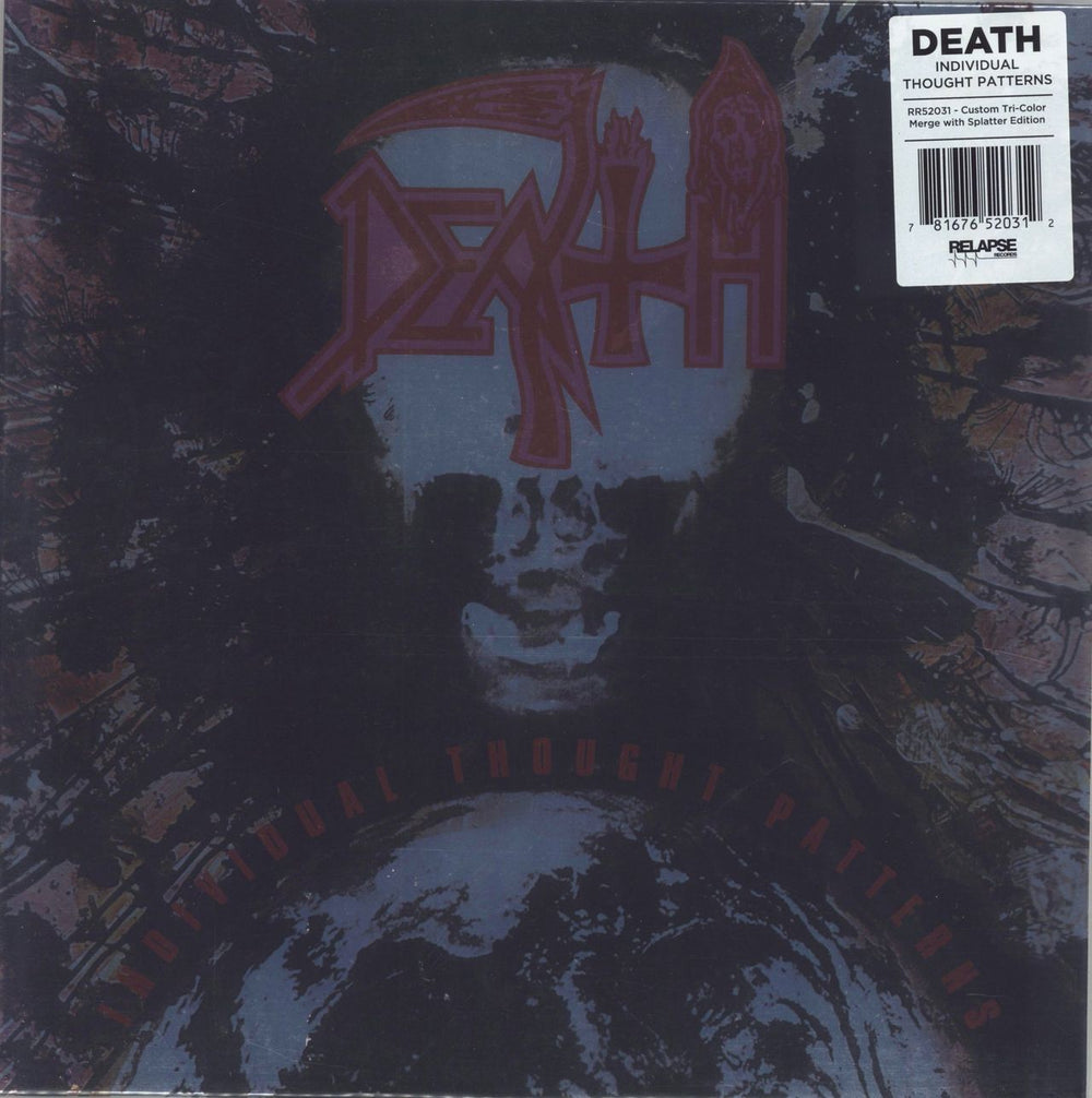 Death Individual Thought Patterns - Custom Tri-Color Merge With Splatter Edition US vinyl LP album (LP record) RR7324