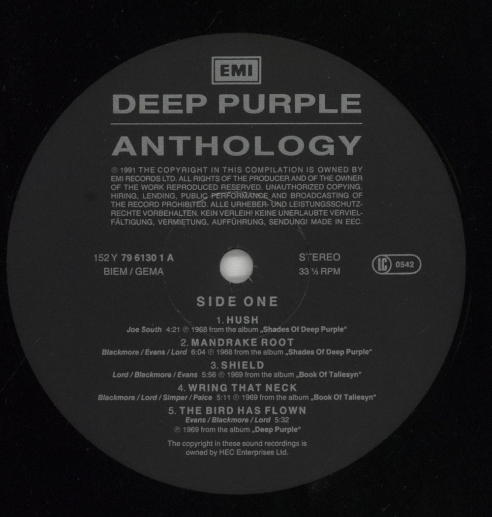 Deep Purple Anthology UK 3-LP vinyl record set (Triple LP Album) DEE3LAN218788