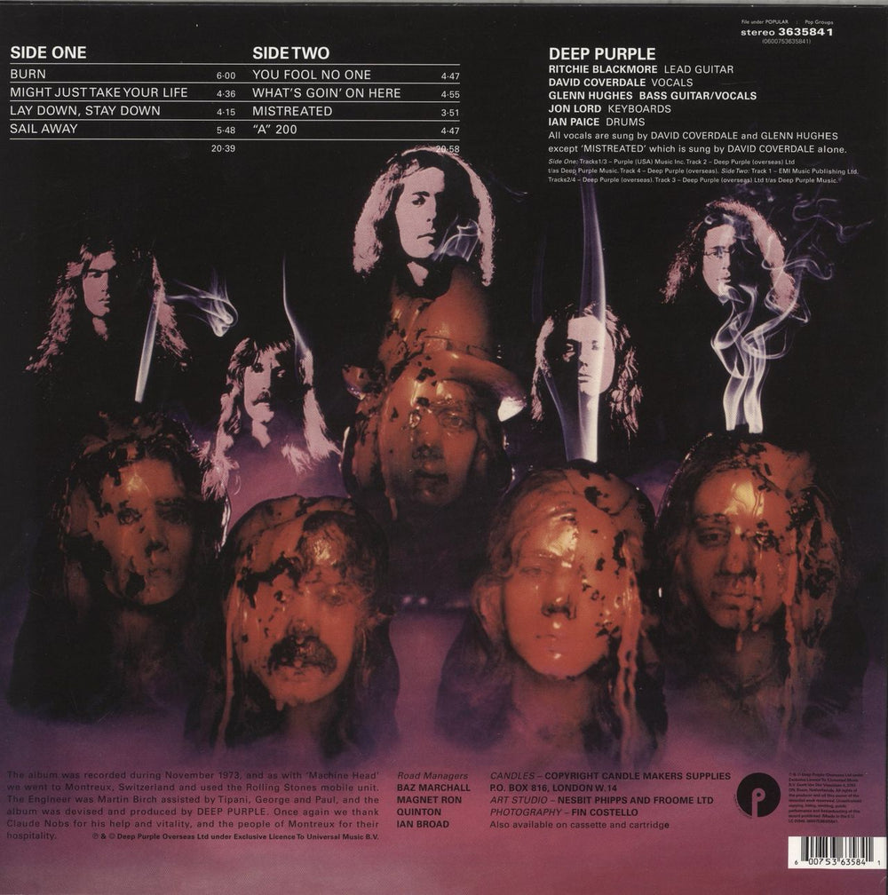 Deep Purple Burn - 180gm UK vinyl LP album (LP record) 600753635841
