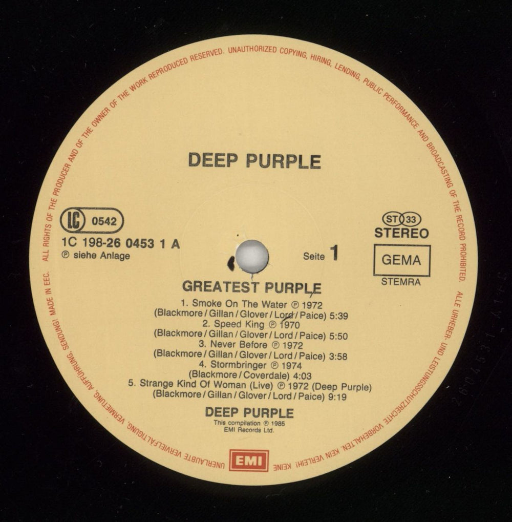 Deep Purple Greatest Purple German 2-LP vinyl record set (Double LP Album) DEE2LGR106313