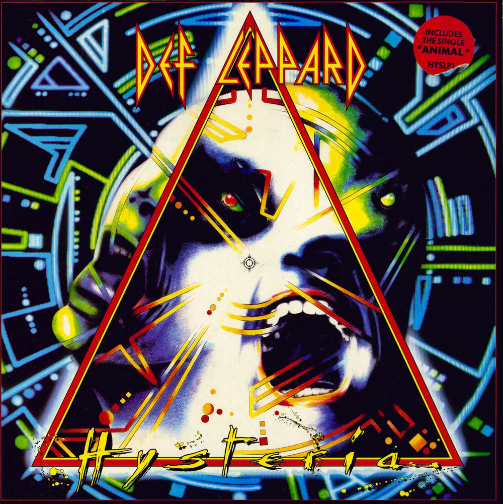 Def Leppard Hysteria - Stickered - EX UK vinyl LP album (LP record) HYSLP1