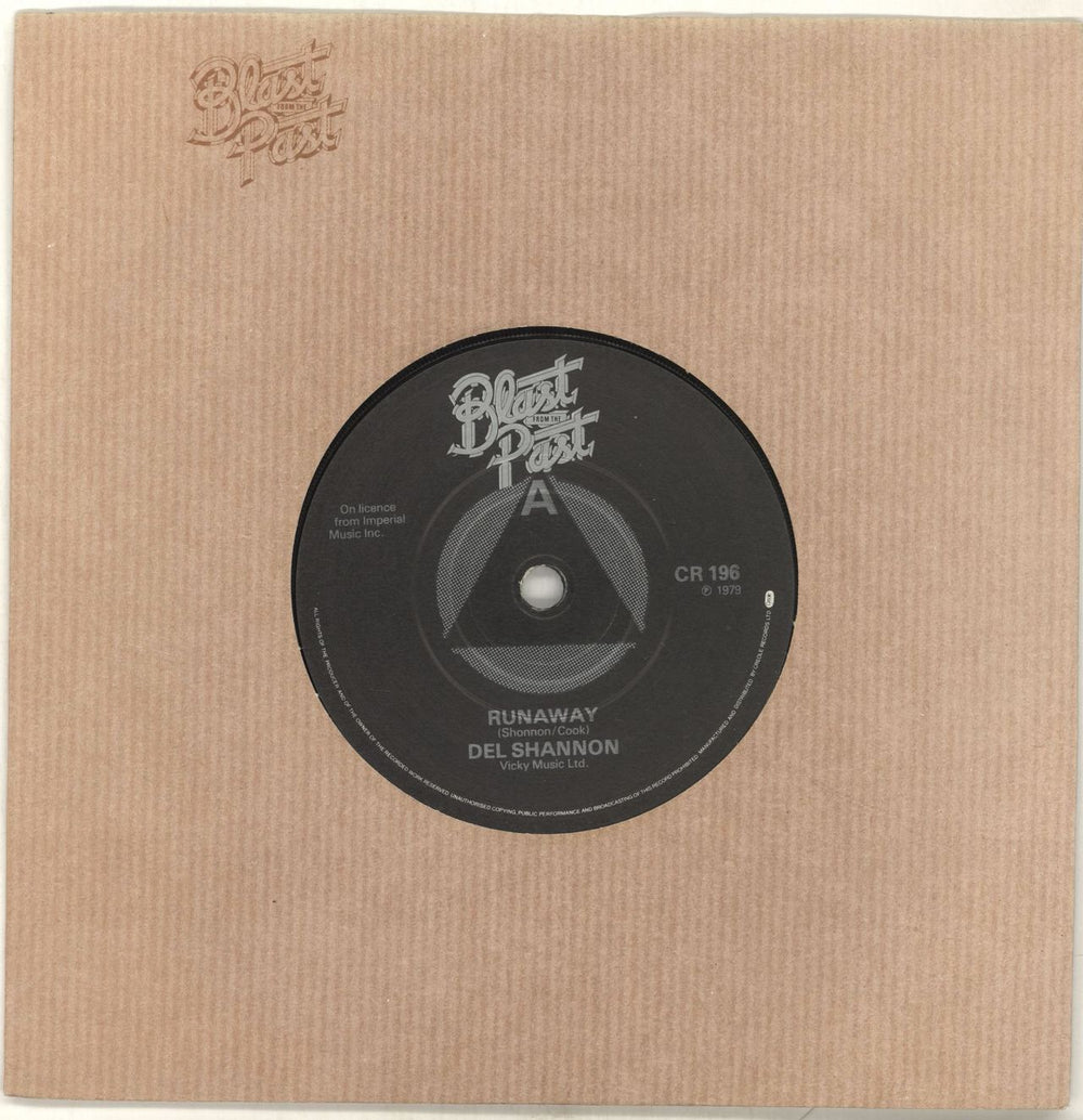 Del Shannon Runaway UK 7" vinyl single (7 inch record / 45) CR196