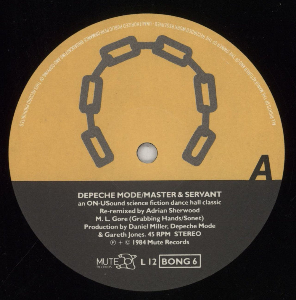 Depeche Mode Master And Servant UK 12" vinyl single (12 inch record / Maxi-single) DEP12MA07887