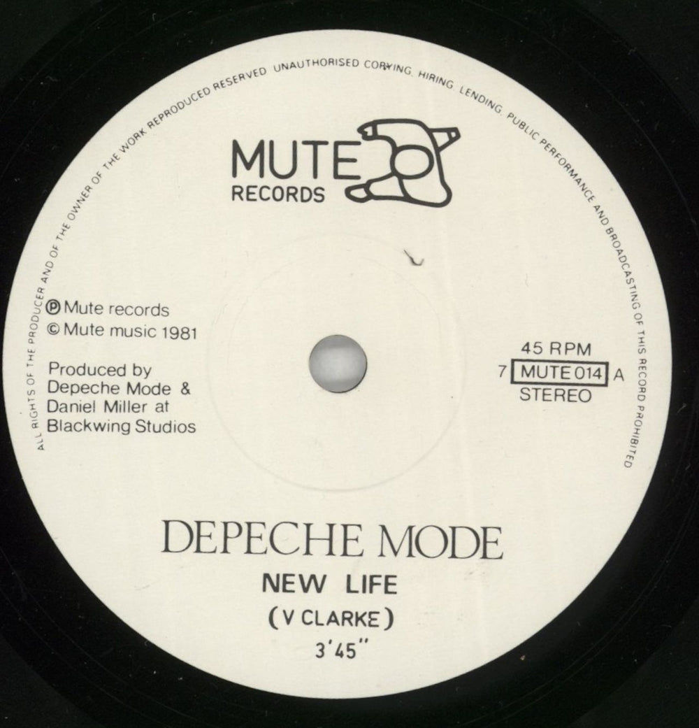 Depeche Mode New Life - P/S UK 7" vinyl single (7 inch record / 45) DEP07NE06884