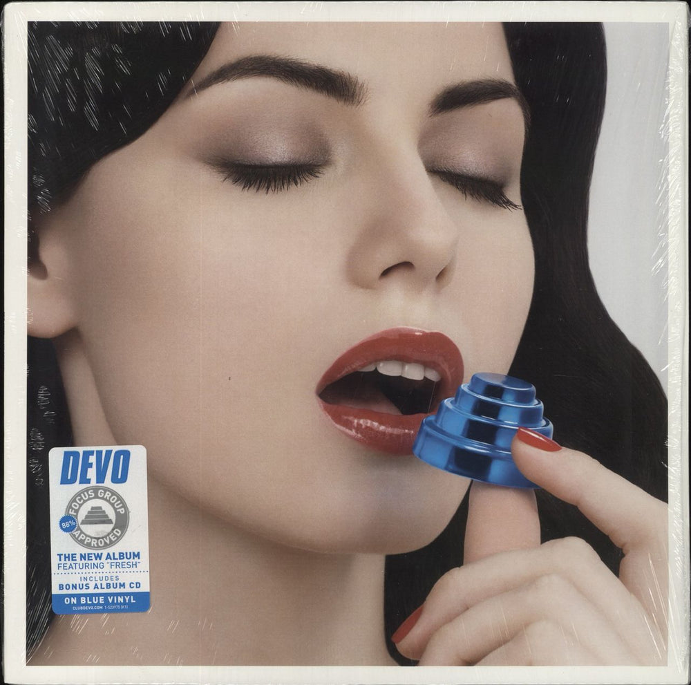 Devo Something For Everybody -  Blue Vinyl + CD - Shrink US vinyl LP album (LP record) 523975-1