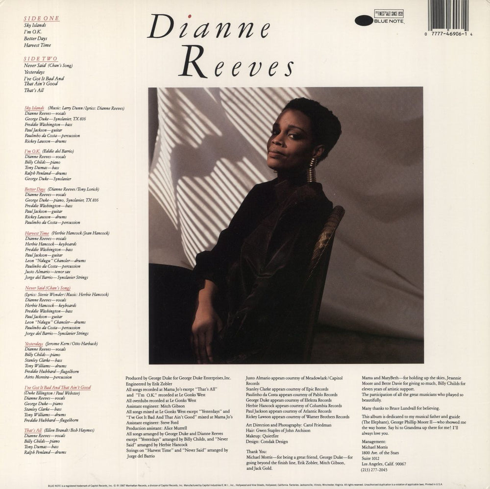 Dianne Reeves Dianne Reeves UK vinyl LP album (LP record) 077774690614