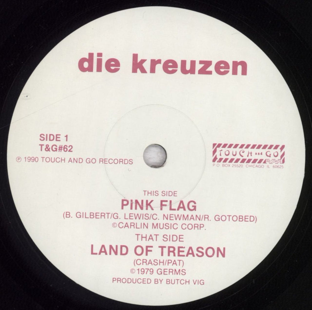 Die Kreuzen Pink Flag US 7" vinyl single (7 inch record / 45) 28S07PI841114