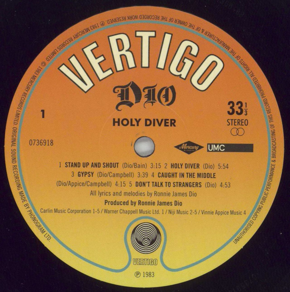 Dio Holy Diver UK vinyl LP album (LP record) DIOLPHO849184