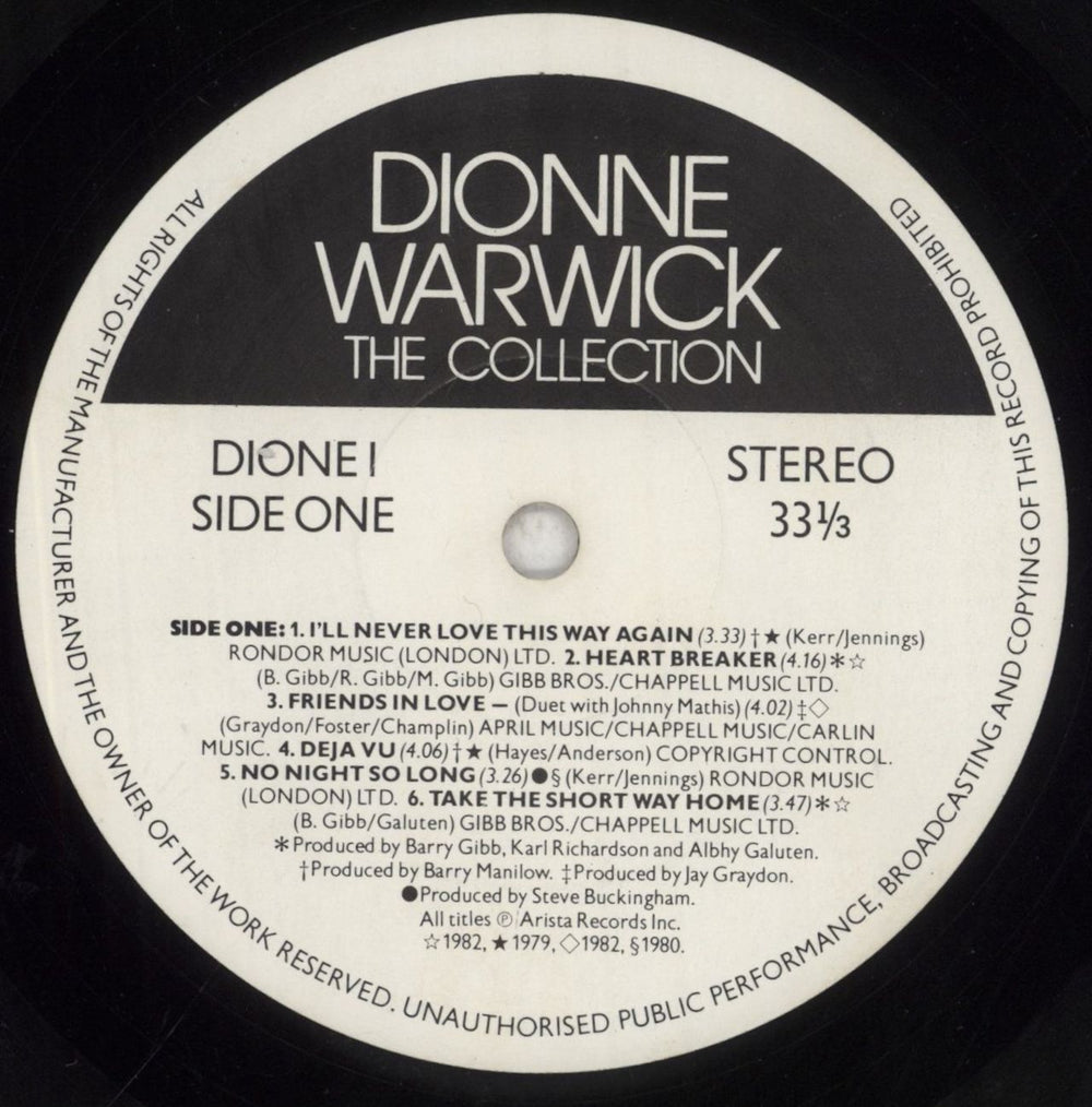 Dionne Warwick The Collection UK 2-LP vinyl record set (Double LP Album) DIW2LTH646502