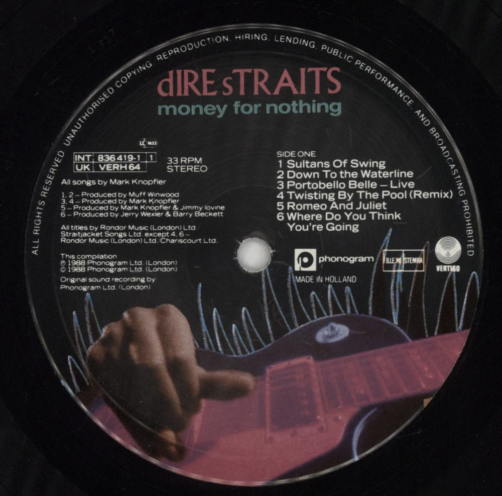 Dire Straits Money For Nothing - Stickered sleeve Dutch vinyl LP album (LP record) DIRLPMO523209