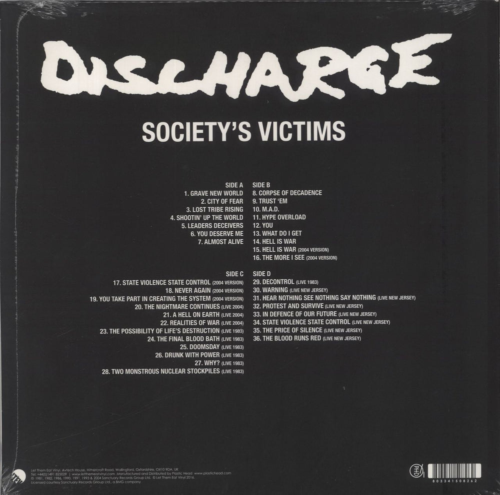 Discharge Society's Victims, Volume 2 - Sealed UK 2-LP vinyl record set (Double LP Album)