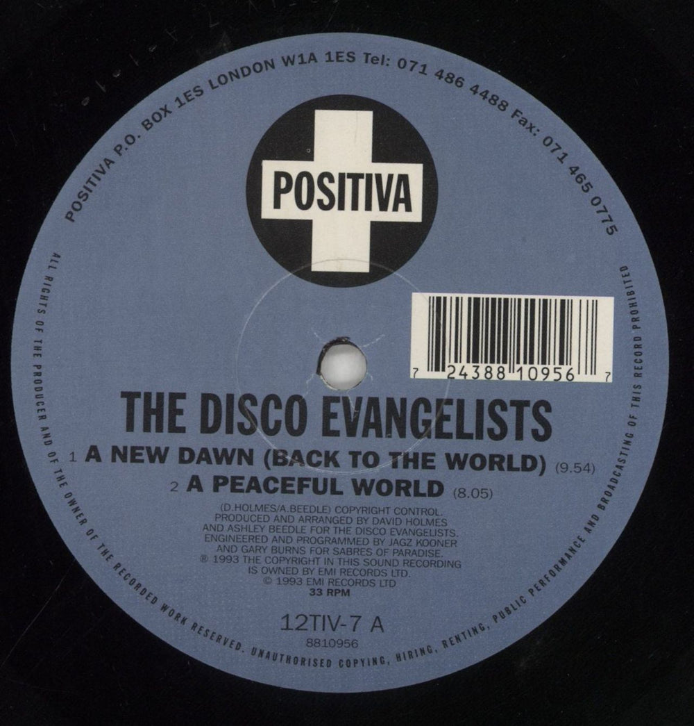 Disco Evangelists A New Dawn (Back To The World) UK 12" vinyl single (12 inch record / Maxi-single) DEV12AN652851