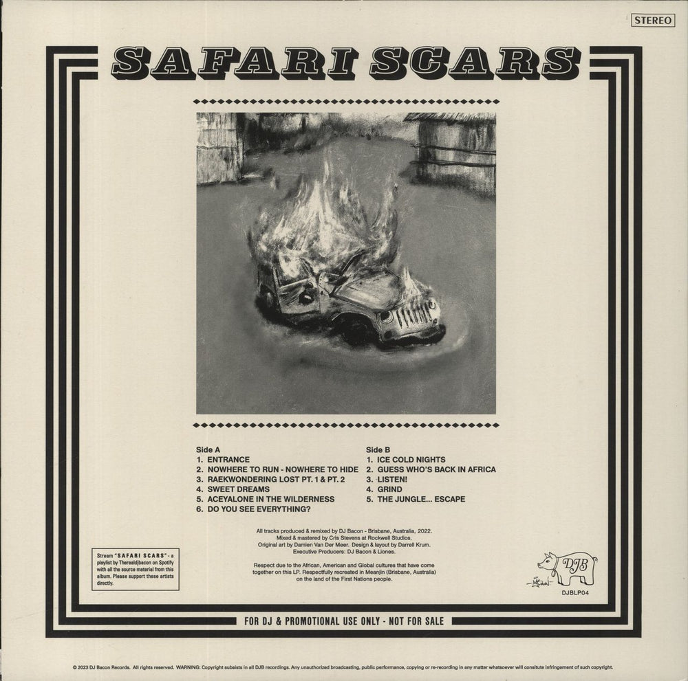 DJ Bacon Safari Scars Australian Promo vinyl LP album (LP record)