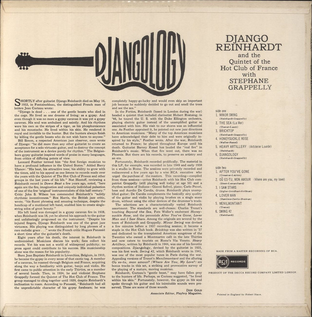 Django Reinhardt Djangology - 1st UK vinyl LP album (LP record)
