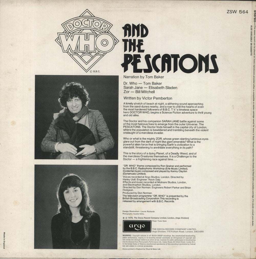 Doctor Who Doctor Who And The Pescatons UK vinyl LP album (LP record)