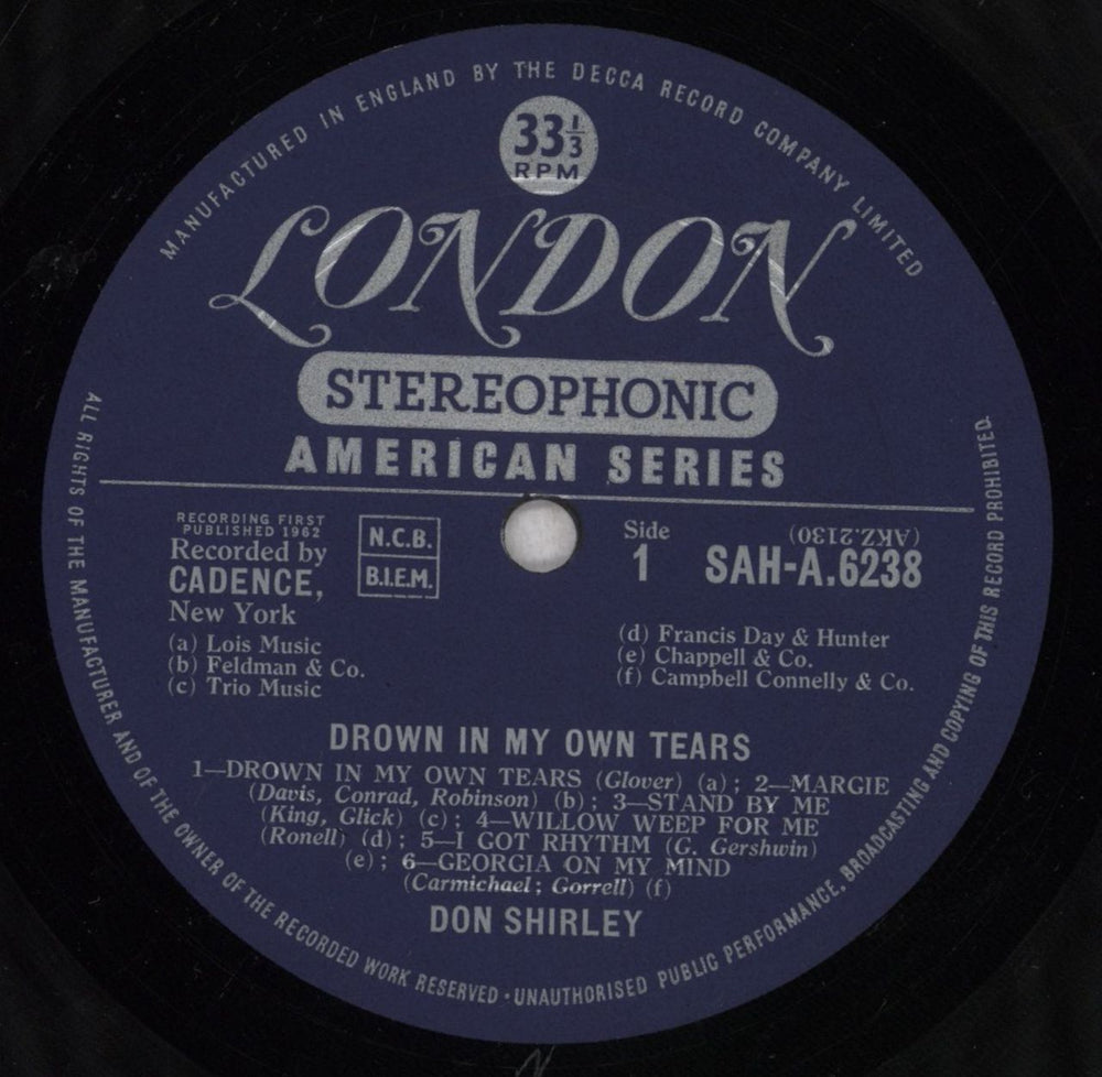 Don Shirley Drown In My Own Tears UK vinyl LP album (LP record) D4YLPDR842569
