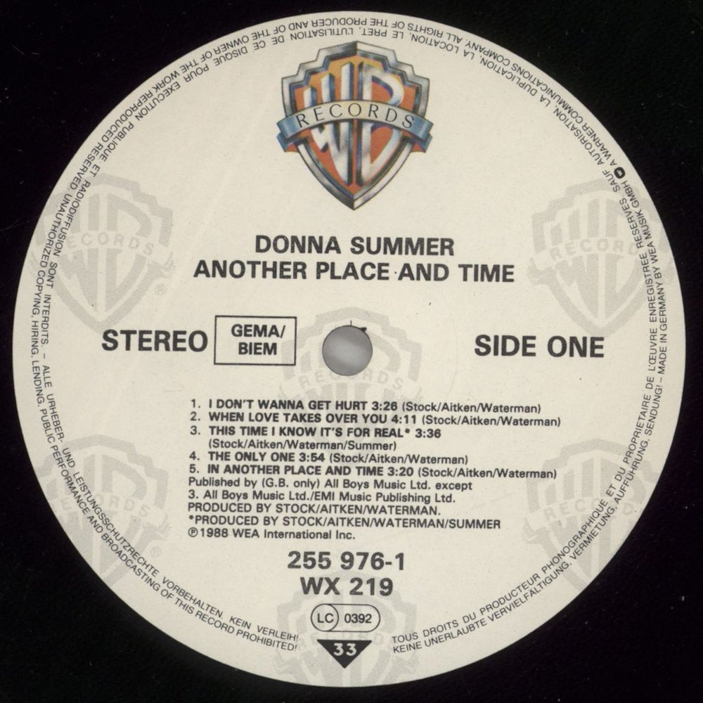 Donna Summer Another Place And Time - shrink UK vinyl LP album (LP record) SUMLPAN875015