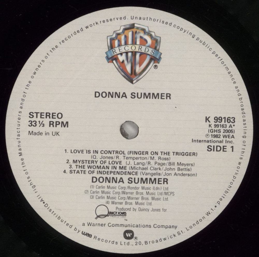 Donna Summer Donna Summer - Gold promo stamped UK vinyl LP album (LP record) SUMLPDO605270