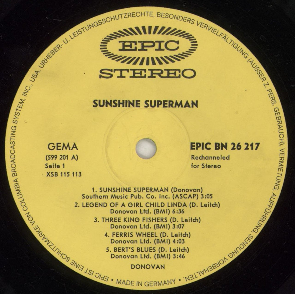 Donovan Sunshine Superman - 1st German vinyl LP album (LP record) DOVLPSU880158