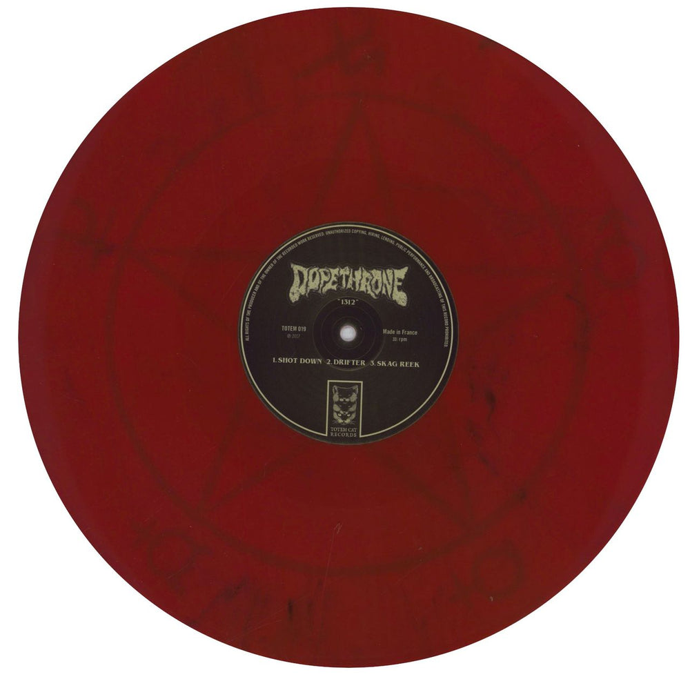 Dopethrone 1312 - Red and Black vinyl French 12" vinyl single (12 inch record / Maxi-single)