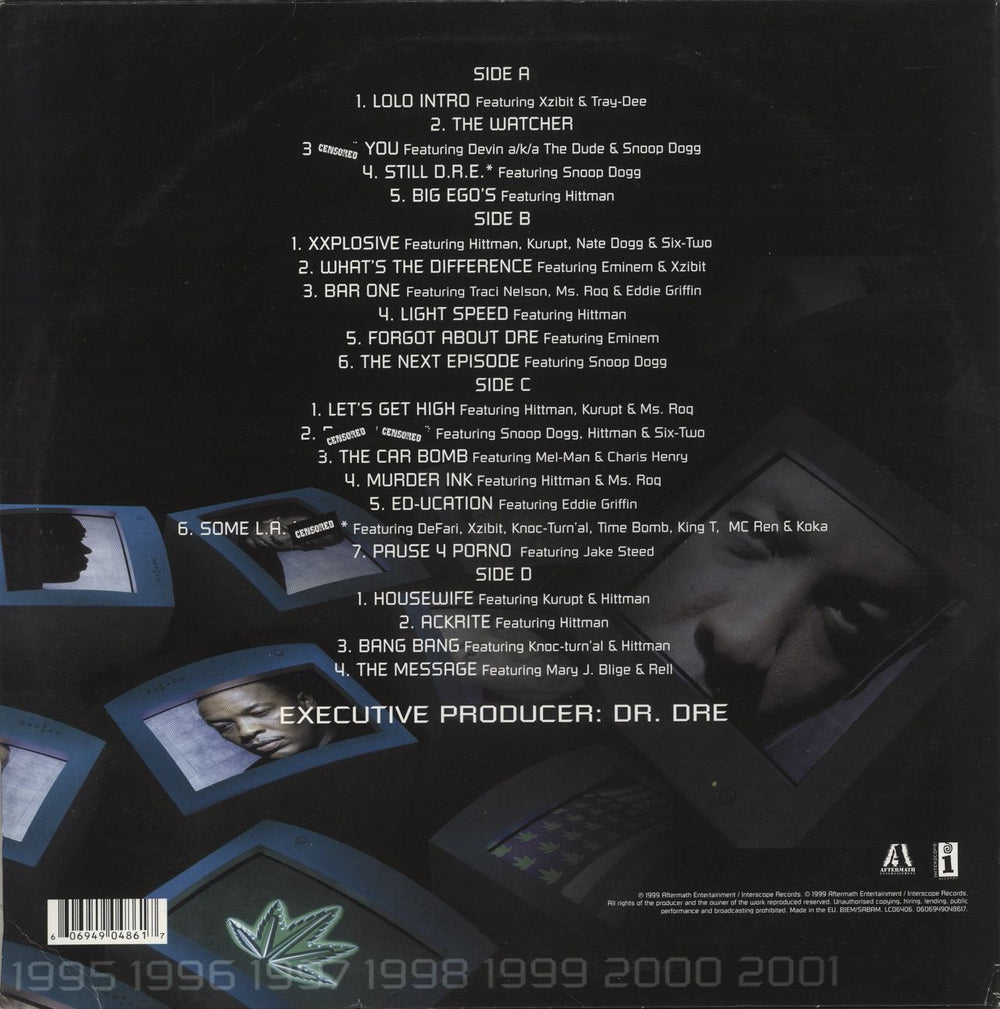 Dr Dre 2001 [Censored] - 180 Gram Vinyl UK 2-LP vinyl record set (Double LP Album) 606949048617'1999