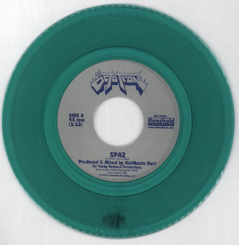 Dr Octotron Spaz - Green Vinyl US 7" vinyl single (7 inch record / 45) THR-1990