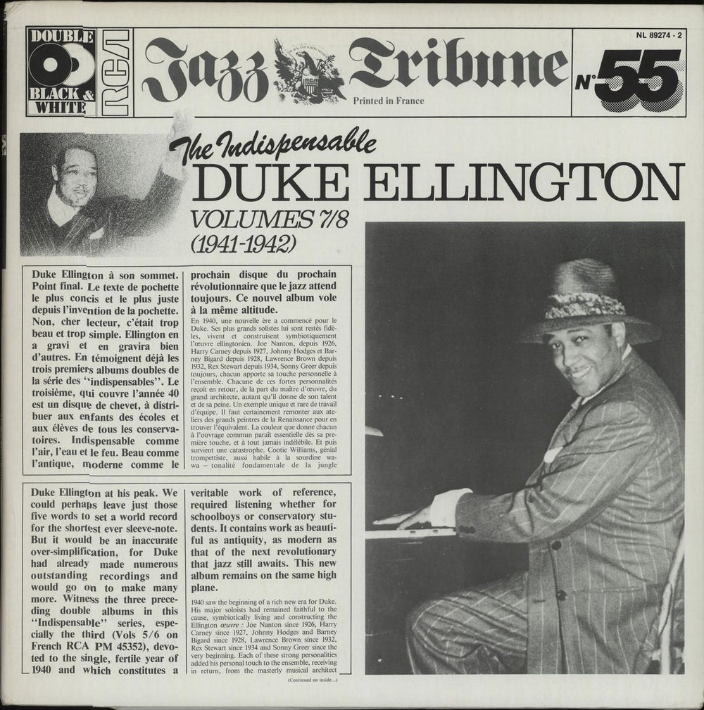 Duke Ellington The Indispensable Duke Ellington Volumes 7/8 (1941-1942) French 2-LP vinyl record set (Double LP Album) NL89274(2)