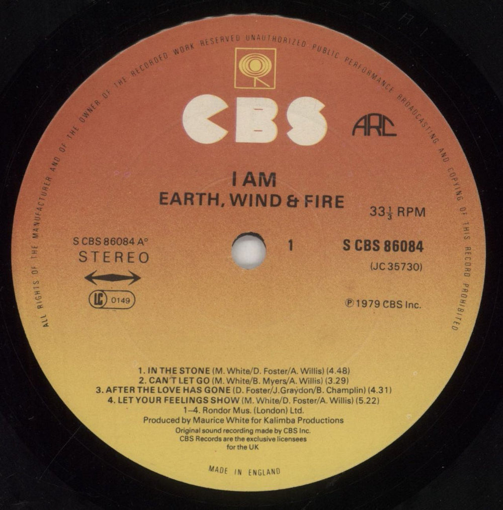 Earth Wind & Fire I Am - Blue Sticker UK vinyl LP album (LP record) EWFLPIA711103