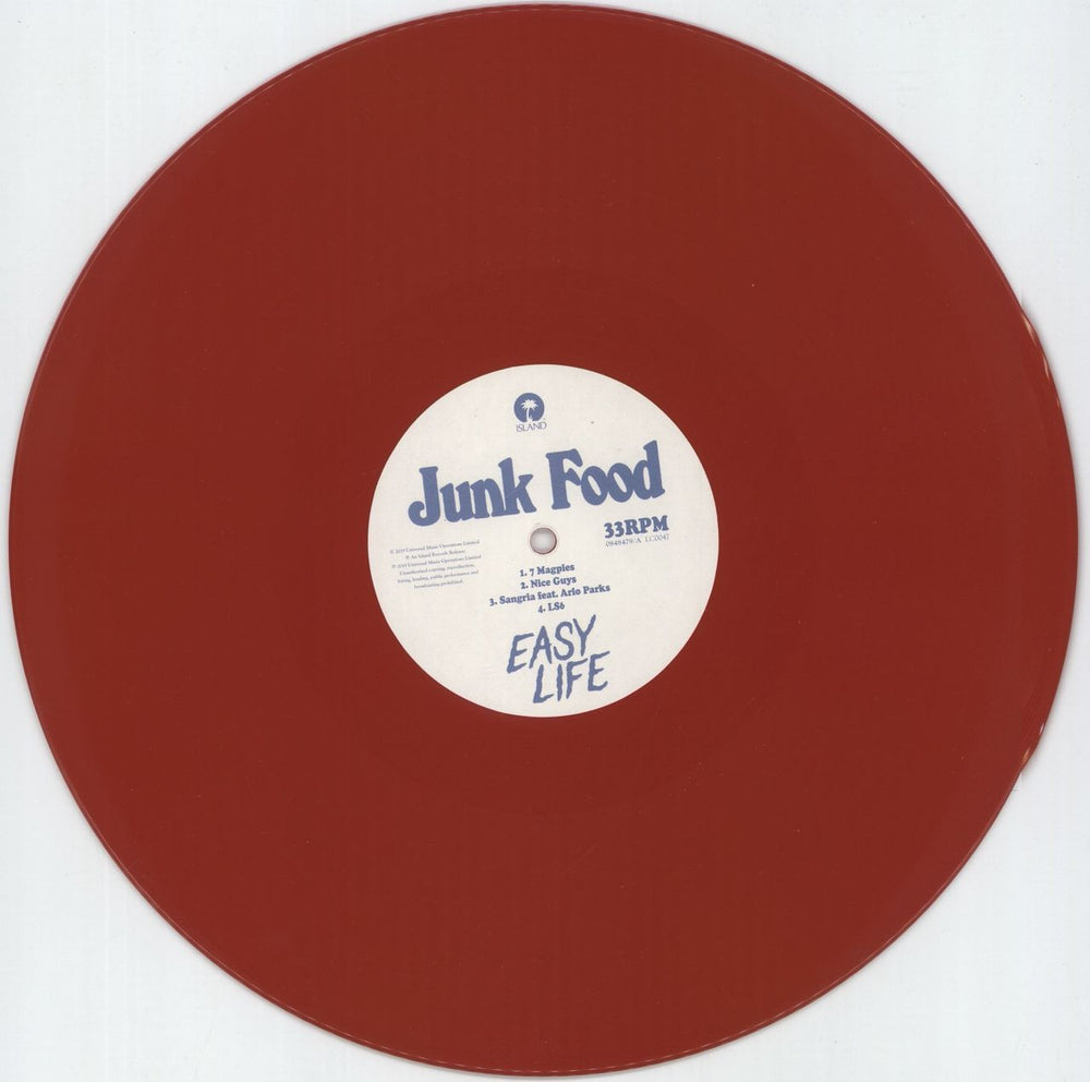 Easy Life Junk Food - Red Vinyl - Autographed UK vinyl LP album (LP record) ZC2LPJU878113