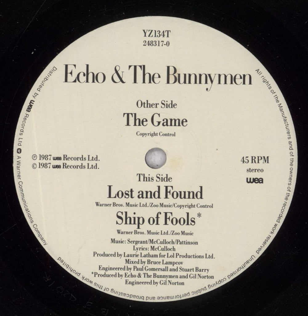 Echo & The Bunnymen The Game UK 12" vinyl single (12 inch record / Maxi-single) ECH12TH156734