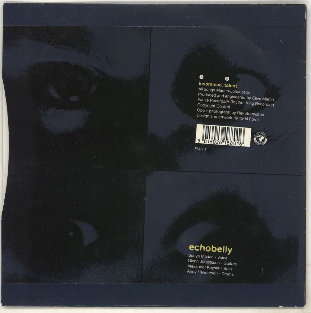 Echobelly Insomniac UK 7" vinyl single (7 inch record / 45) ECB07IN64634