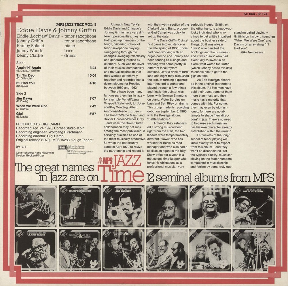 Eddie 'Lockjaw' Davis Partners In Jazz Dutch vinyl LP album (LP record)