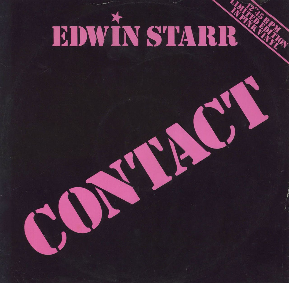 Edwin Starr Contact - Pink Vinyl + p/s UK 12" vinyl single (12 inch record / Maxi-single) BTCL2396