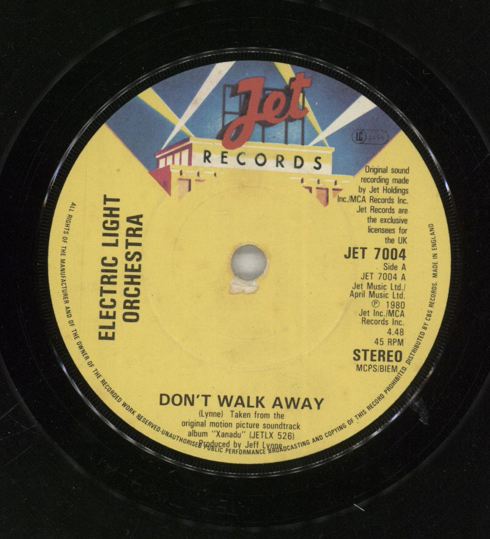 Electric Light Orchestra Don't Walk Away + p/s UK 7" vinyl single (7 inch record / 45) ELO07DO658602