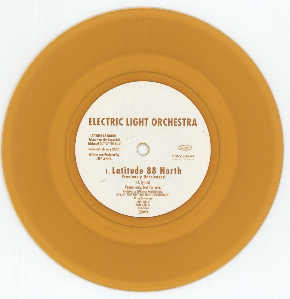 【7inch】ELO / Latitude 88 North プロモ Electric Light Orchestra Latitude 88 North - Orange Vinyl UK Promo