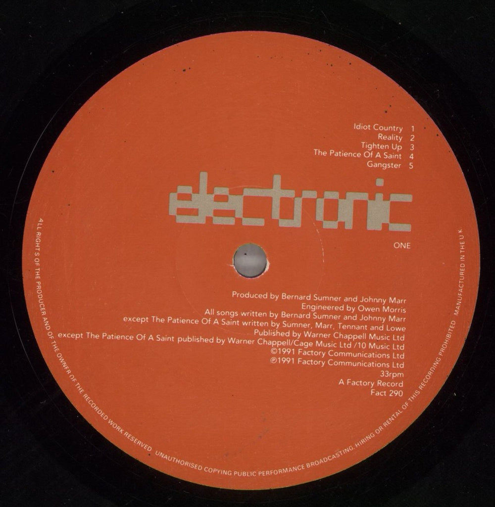 Electronic Electronic - 1st + Price Sticker UK vinyl LP album (LP record) ELELPEL868604