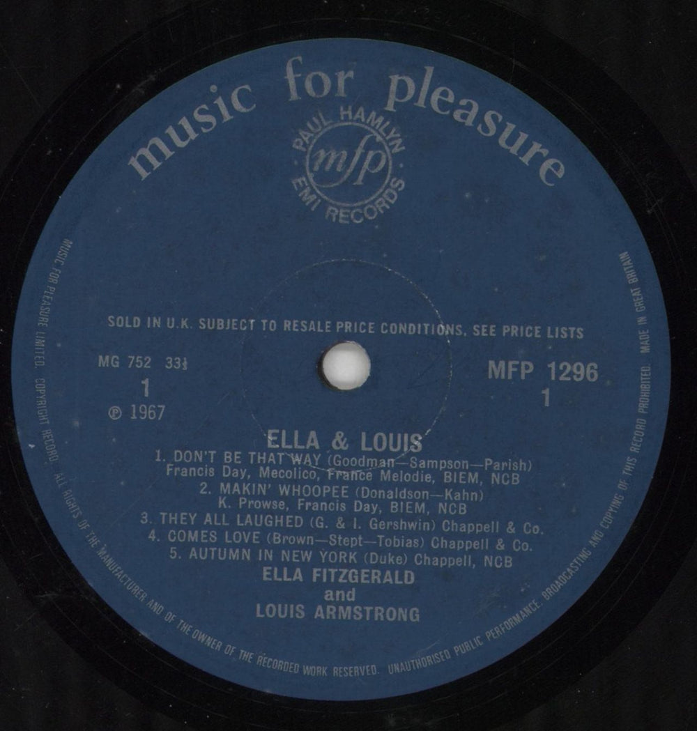 Ella Fitzgerald & Louis Armstrong Ella And Louis UK vinyl LP album (LP record) EOSLPEL363054