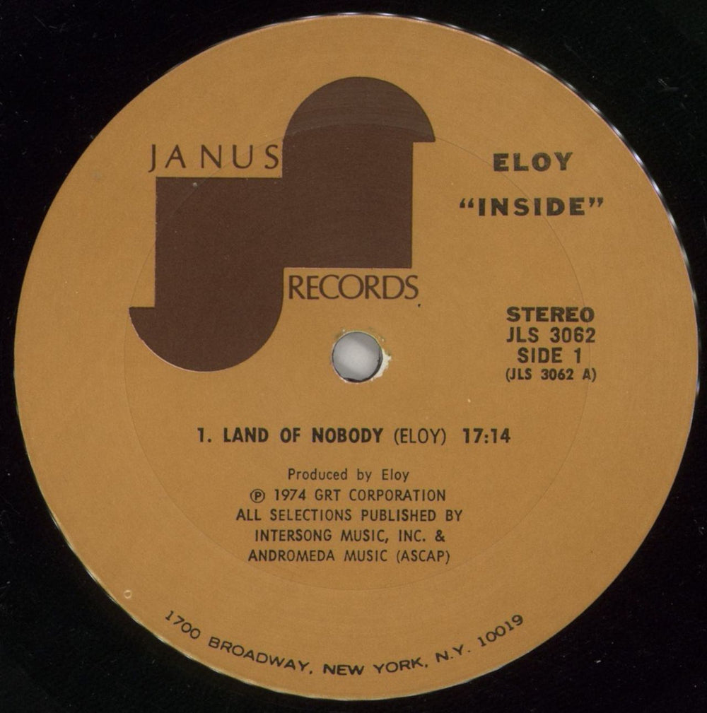 Eloy Inside US vinyl LP album (LP record) LOYLPIN753256