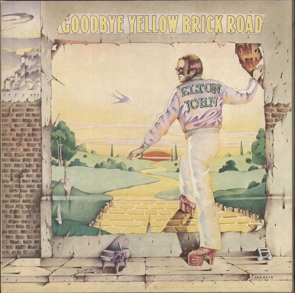 Elton John Goodbye Yellow Brick Road - 1st - Yellow - EX UK 2-LP vinyl record set (Double LP Album) DJE29001