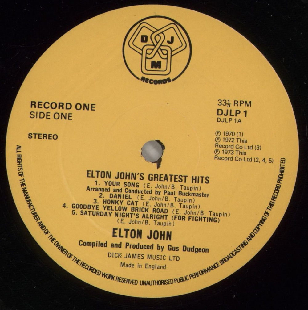 Elton John Greatest Hits Volumes I & II UK 2-LP vinyl record set (Double LP Album) JOH2LGR618766