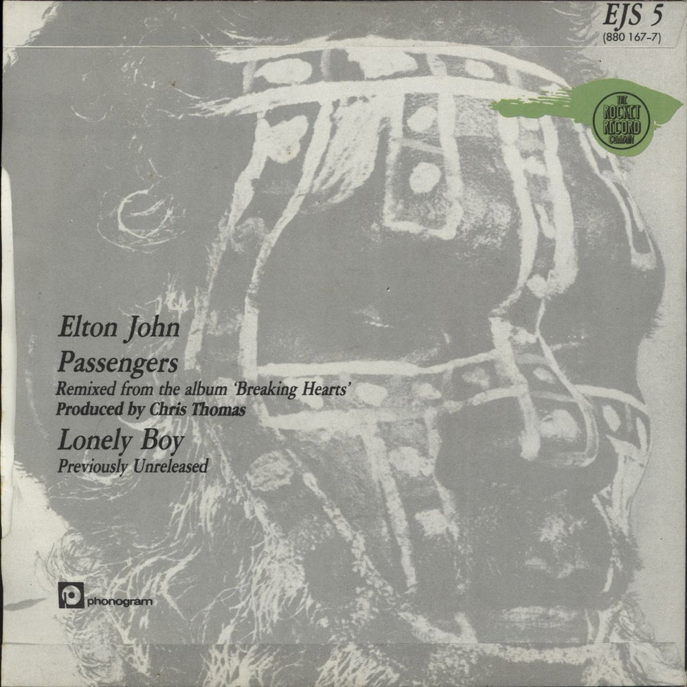 Elton John Passengers - Remix UK 7" vinyl single (7 inch record / 45)